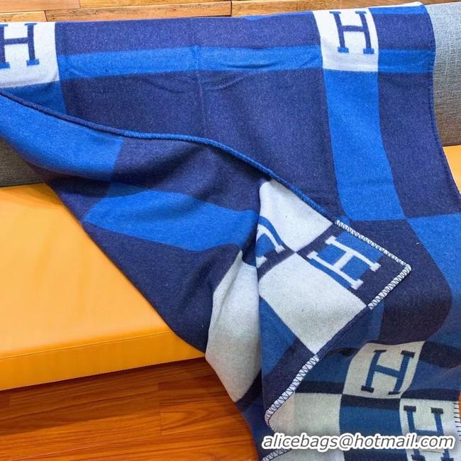 Promotional Hermes Lambswool & Cashmere Shawl & Blanket 71155 blue