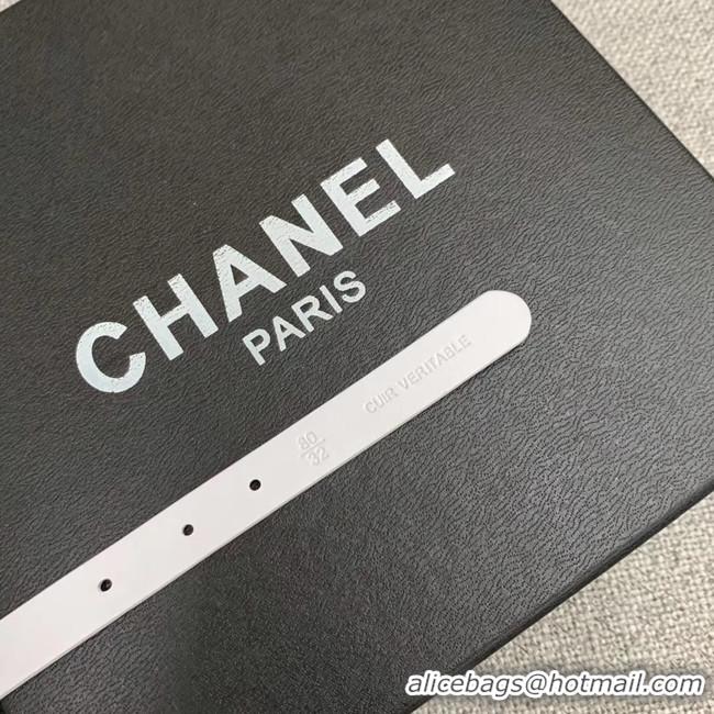 Famous Brand Chanel Original Calf Leather 2.0CM 3600 white