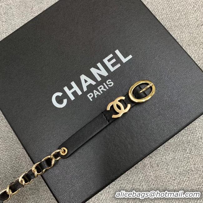 Fashion Discount Chanel Original Calf Leather 2.0CM 3600 black