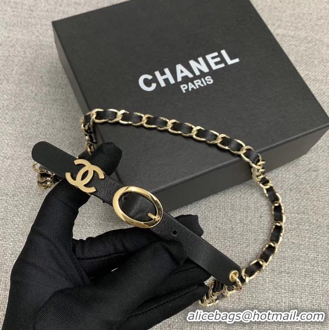 Fashion Discount Chanel Original Calf Leather 2.0CM 3600 black