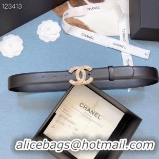 Buy Cheapest Chanel Original Calf Leather 3602 black Gold