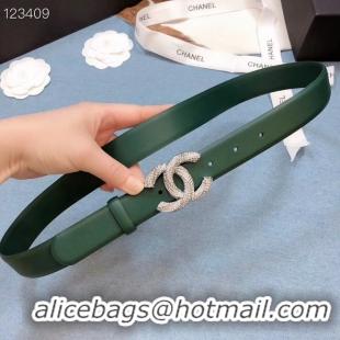 Trendy Design Chanel Original Calf Leather 3602 Green Silver