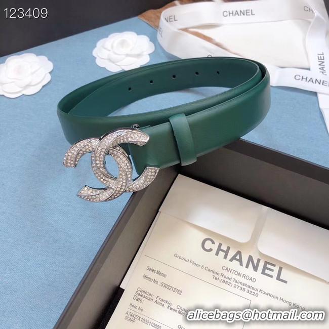 Trendy Design Chanel Original Calf Leather 3602 Green Silver