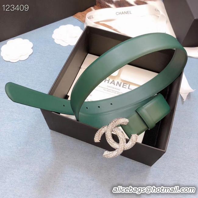 Trendy Design Chanel Original Calf Leather 3602 Green Silver