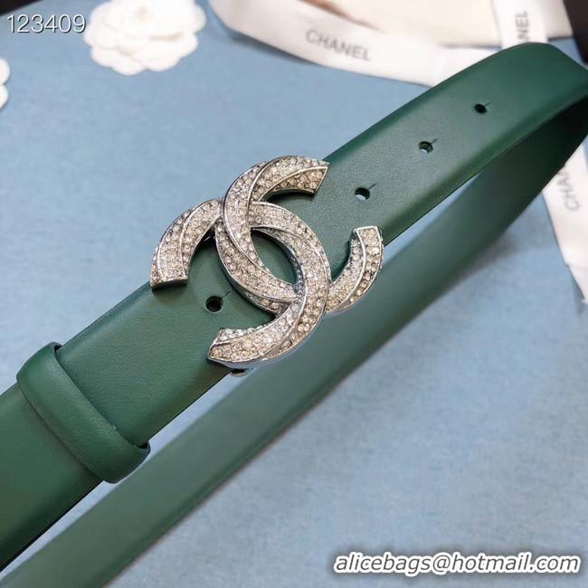 Trendy Design Chanel Original Calf Leather 3602 Green Silver