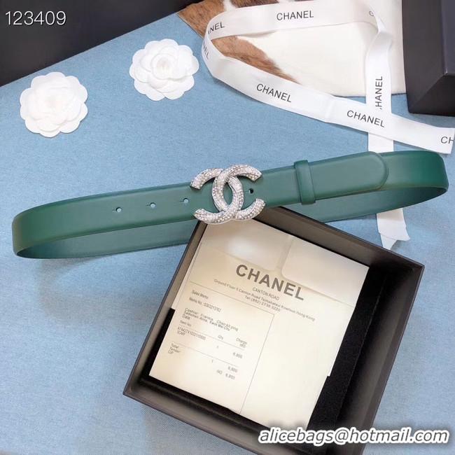 Trendy Design Chanel Original Calf Leather 3602 Green Silver