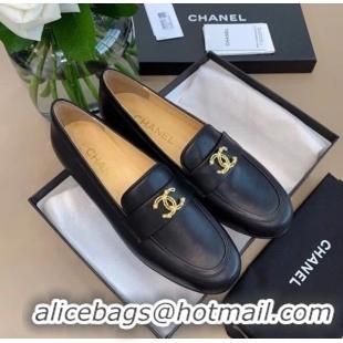 Sophisticated Chanel Calfskin Leather Shoes CH2740 Black