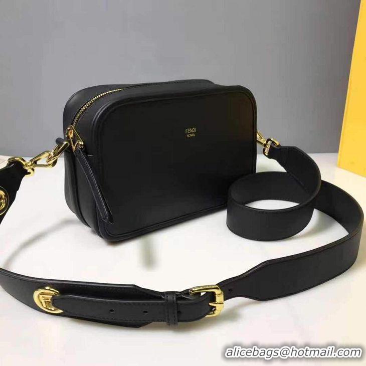 ​Grade Quality Fendi FF Shoulder Bag With Leather Strap 8BR605 Black