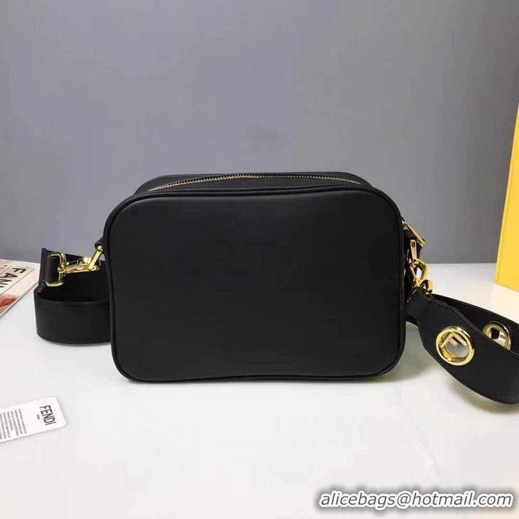 ​Grade Quality Fendi FF Shoulder Bag With Leather Strap 8BR605 Black