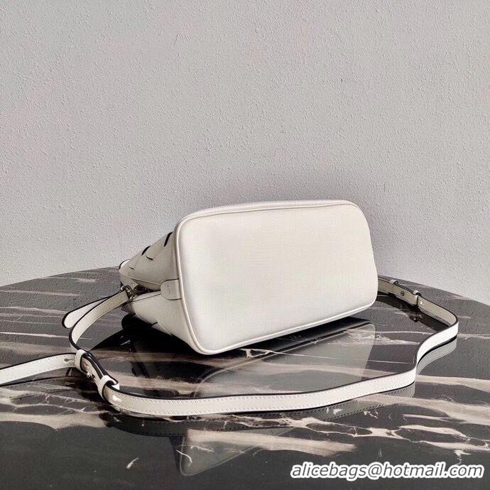 Trendy Design Prada Leather Prada Tress Handbag 1BA290 White