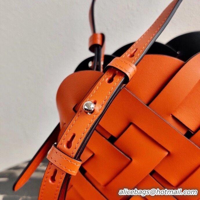 Unique Style Prada Leather Prada Tress Handbag 1BA290 Orange