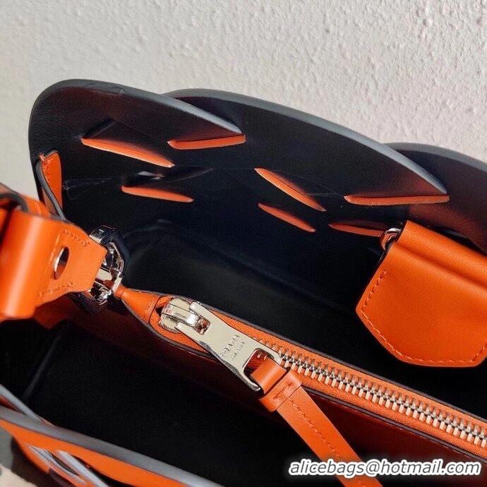 Unique Style Prada Leather Prada Tress Handbag 1BA290 Orange