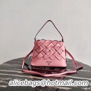 Good Product Prada Leather Prada Tress Handbag 1BA290 pink