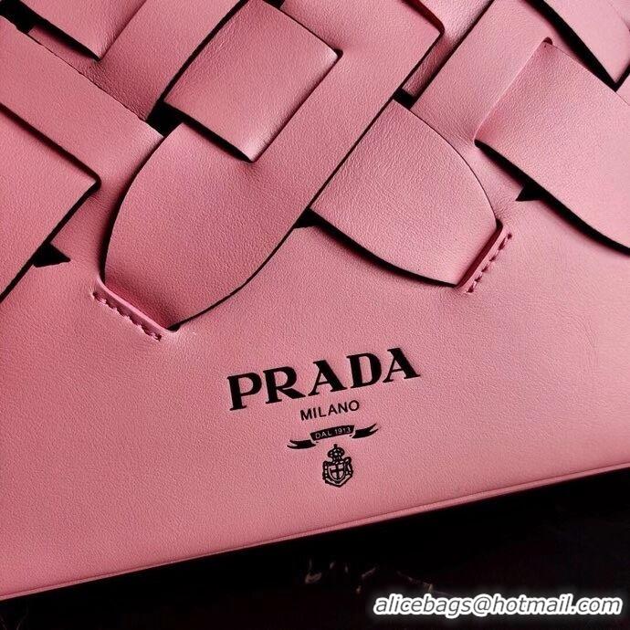 Good Product Prada Leather Prada Tress Handbag 1BA290 pink