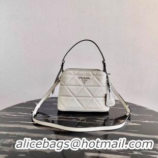 Shop Duplicate Prada Spectrum small leather bag 1BA311 White