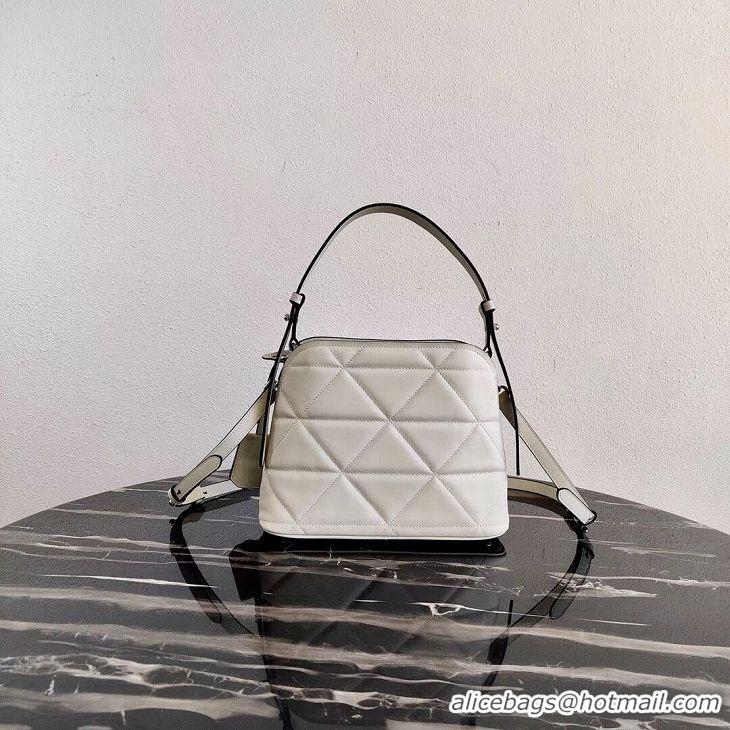 Shop Duplicate Prada Spectrum small leather bag 1BA311 White