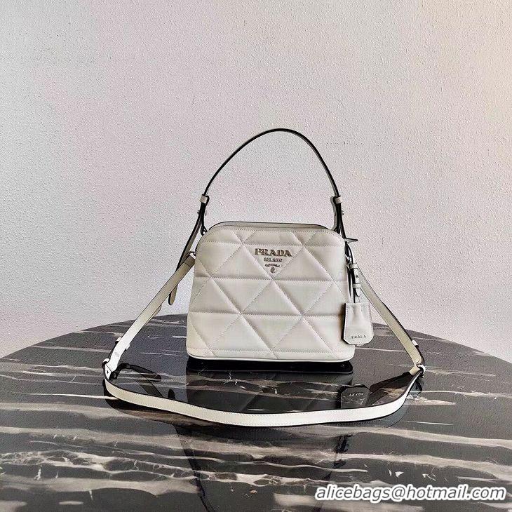 Shop Duplicate Prada Spectrum small leather bag 1BA311 White