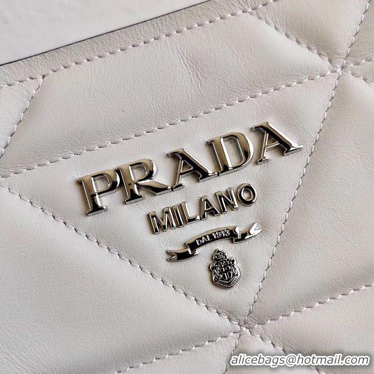 Shop Duplicate Prada Spectrum small leather bag 1BA311 White