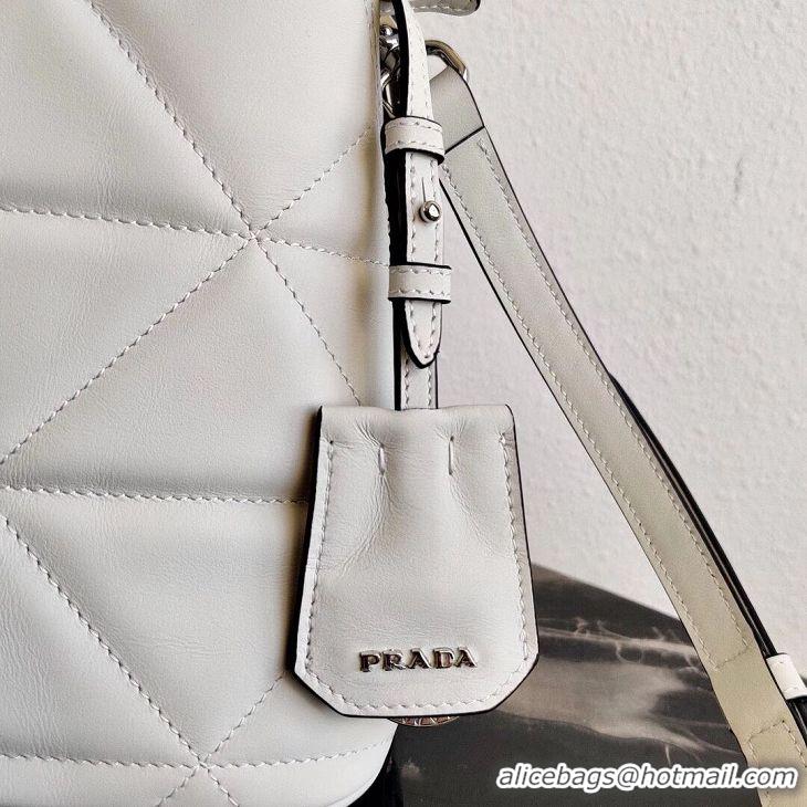 Shop Duplicate Prada Spectrum small leather bag 1BA311 White