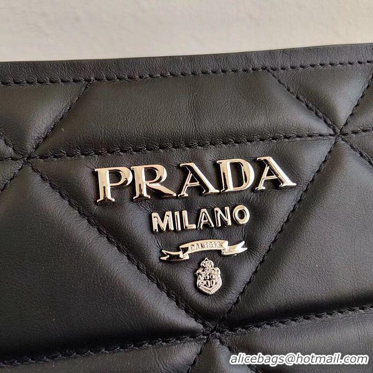 Luxury Discount Prada Spectrum small leather bag 1BA311 black