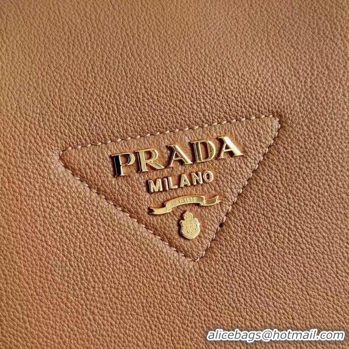 Fashion Luxury Prada Deer skin bag tote 1BC145 brown