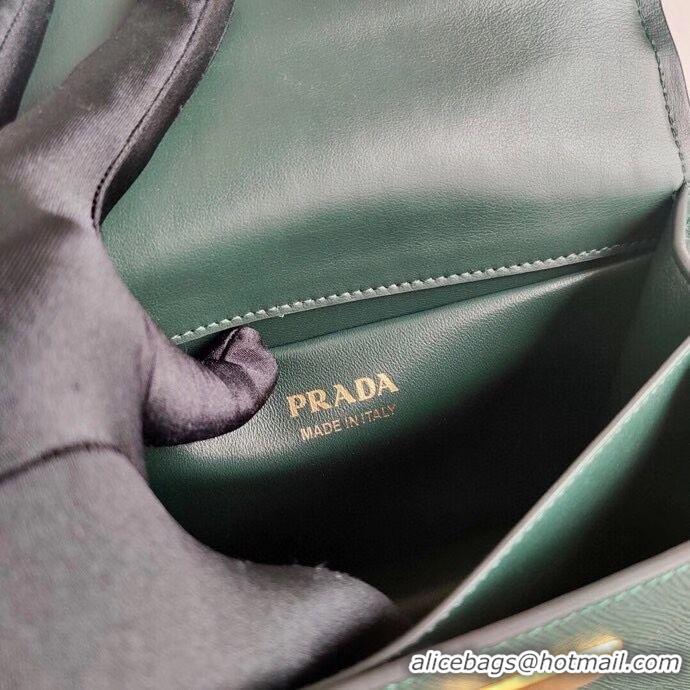 Low Cost Prada Saffiano leather Prada Symbole bag 1BD270 blackish green