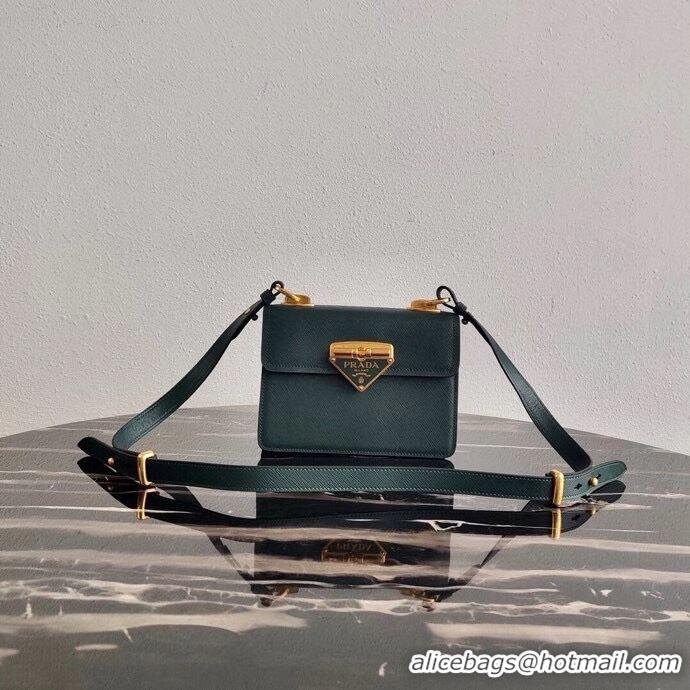 Low Cost Prada Saffiano leather Prada Symbole bag 1BD270 blackish green