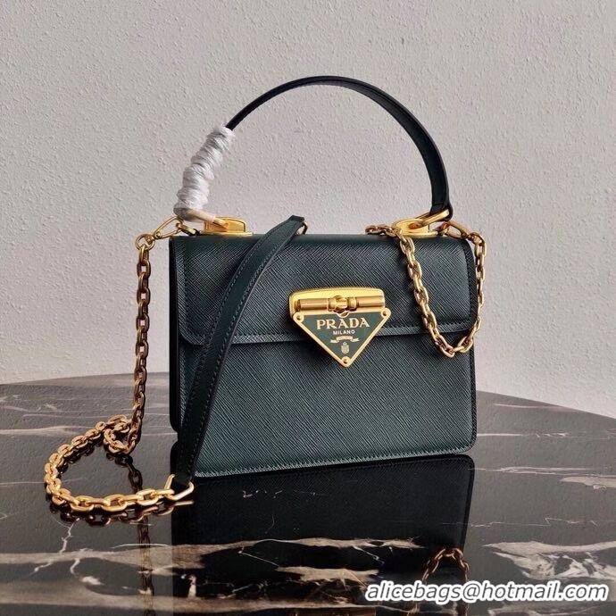 Promotional Prada Saffiano leather Prada Symbole bag 1BN021 blackish green