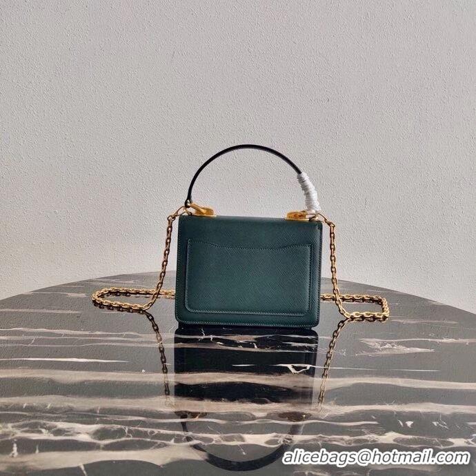 Promotional Prada Saffiano leather Prada Symbole bag 1BN021 blackish green