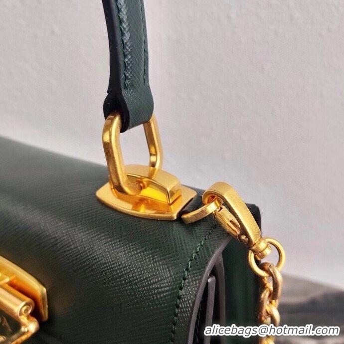 Promotional Prada Saffiano leather Prada Symbole bag 1BN021 blackish green