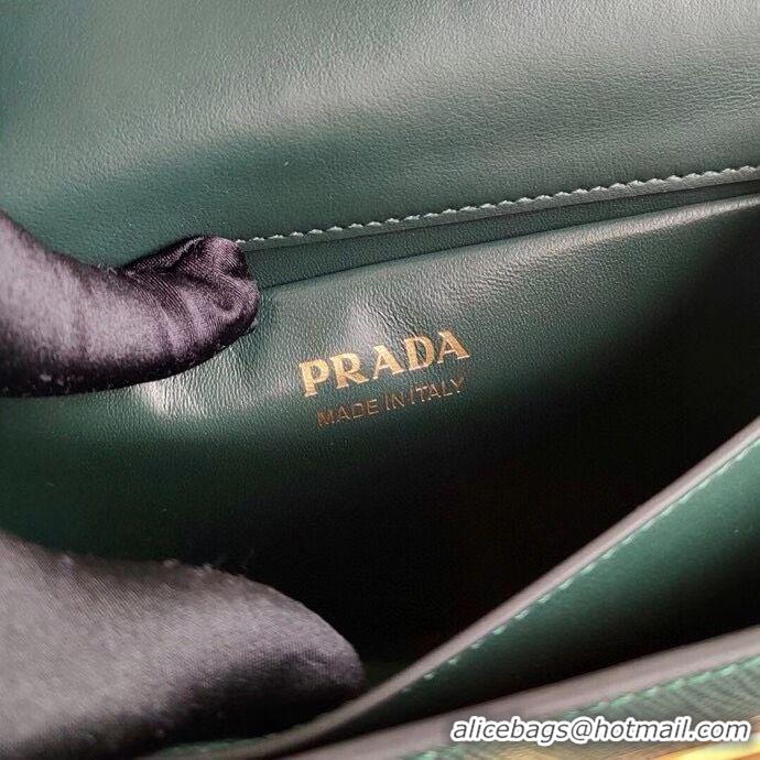 Promotional Prada Saffiano leather Prada Symbole bag 1BN021 blackish green