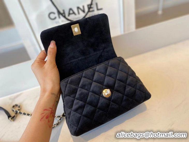 Super Quality Chanel mini flap bag with top handle AS2215 black