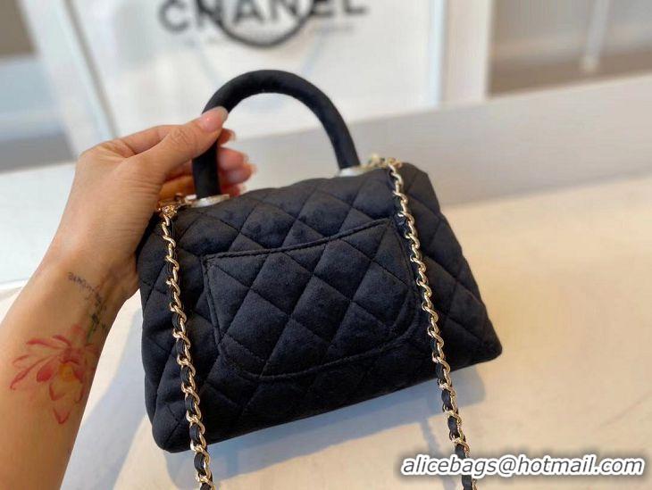 Super Quality Chanel mini flap bag with top handle AS2215 black