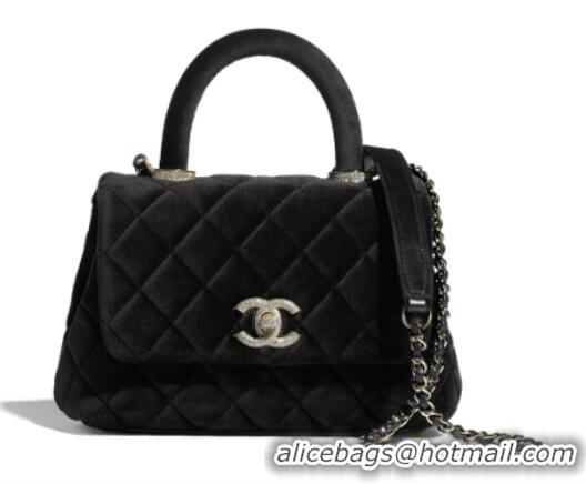 Super Quality Chanel mini flap bag with top handle AS2215 black