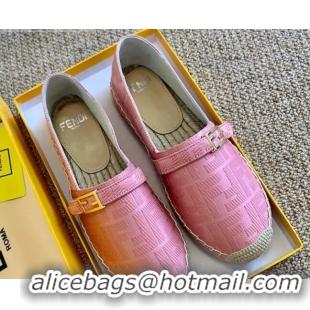 Good Product Fendi Baguette FF Canvas Espadrilles Pink 80722