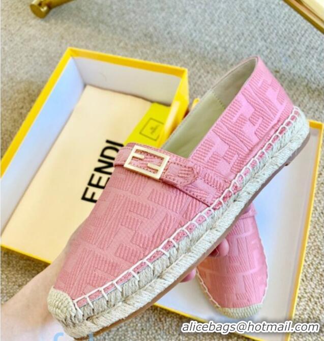 Good Product Fendi Baguette FF Canvas Espadrilles Pink 80722