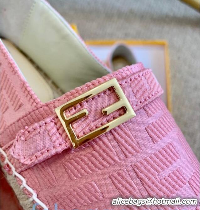 Good Product Fendi Baguette FF Canvas Espadrilles Pink 80722