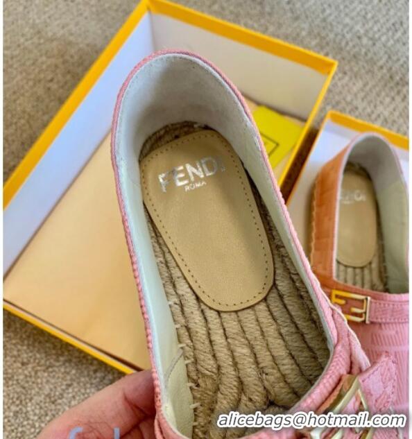 Good Product Fendi Baguette FF Canvas Espadrilles Pink 80722