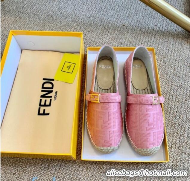 Good Product Fendi Baguette FF Canvas Espadrilles Pink 80722