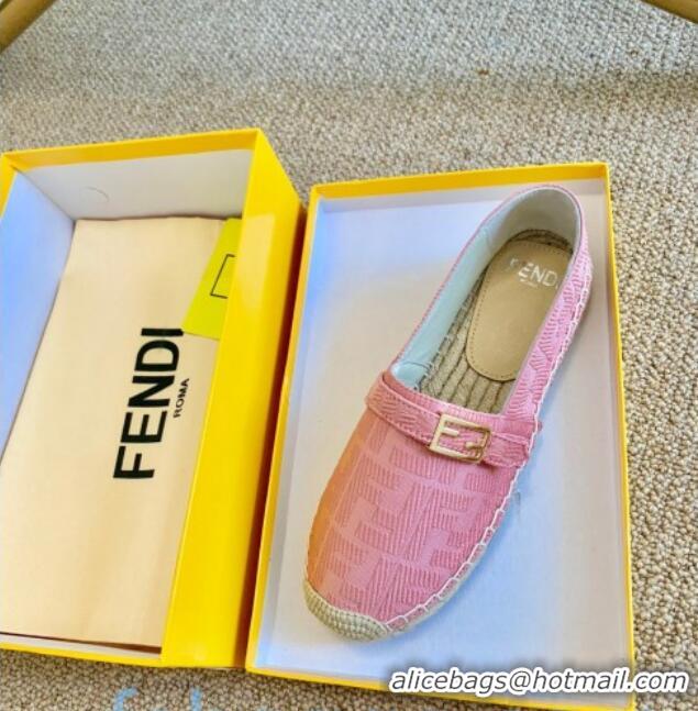 Good Product Fendi Baguette FF Canvas Espadrilles Pink 80722