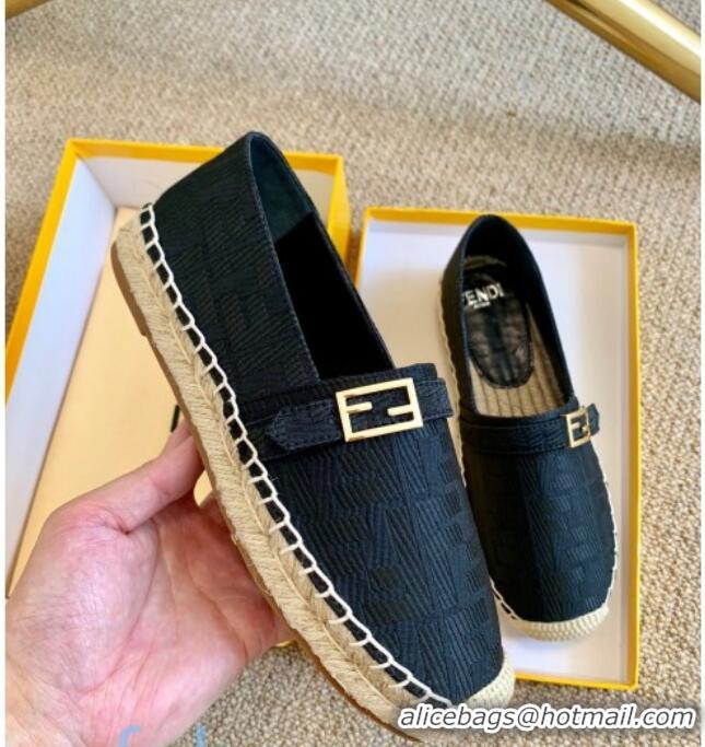 Low Price Fendi Baguette FF Canvas Espadrilles Blue 80724