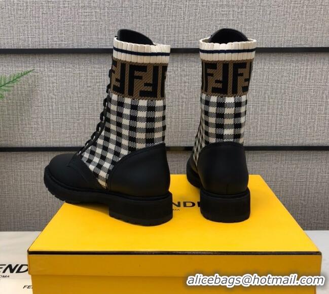 Most Popular Fendi Check Biker Ankle Boots Black 81763