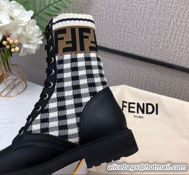 Most Popular Fendi Check Biker Ankle Boots Black 81763