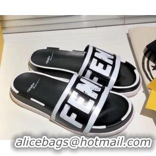 Purchase Fendi Roma Joshua Vide Leather Slide Sandal 82728 Black