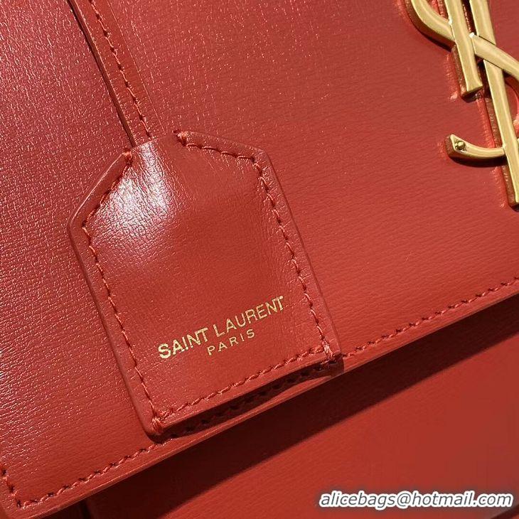 Low Cost Yves Saint Laurent Calfskin Leather Tote Bag Y634723 Bright red