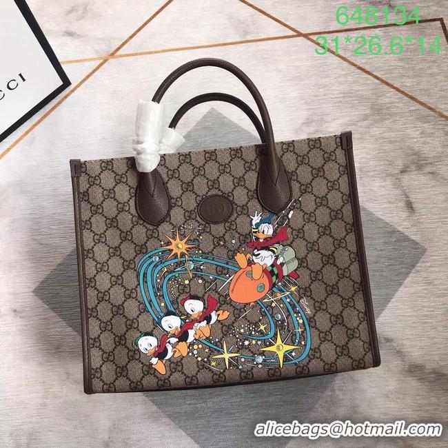 New Style Gucci Disney x Gucci Donald Duck tote bag 648134 brown