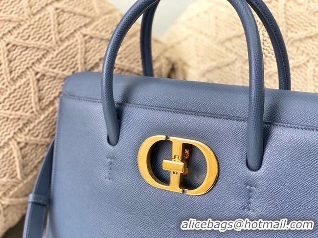 Top Quality DIOR MEDIUM ST HONORE TOTE Grained Calfskin M9321UMBA blue