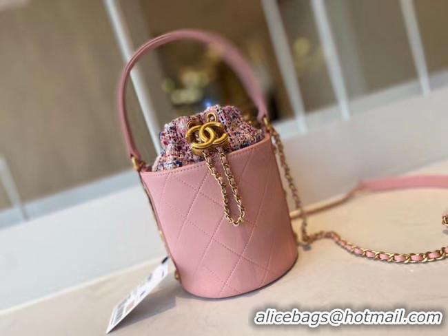 Unique Discount Chanel Drawstring Sheepskin bag AS1478 pink