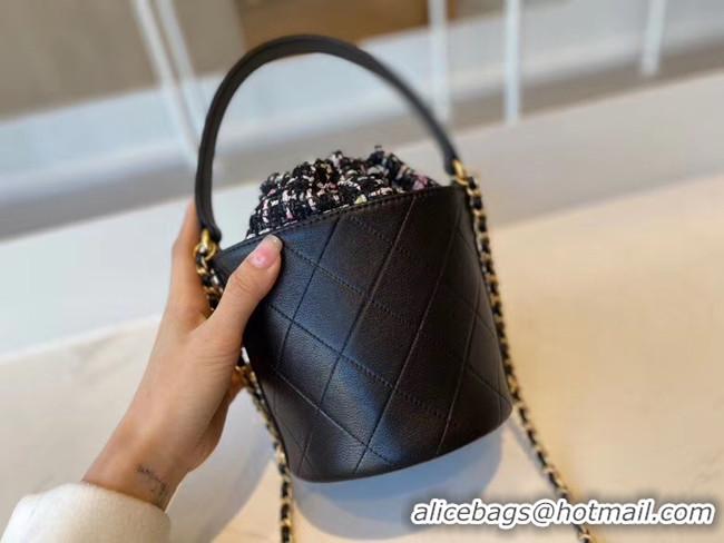 Best Price Chanel Drawstring Sheepskin bag AS1478 black