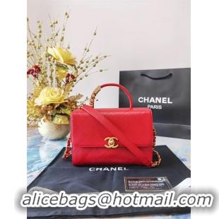 New Cheap Chanel small tote bag Sheepskin & Gold-Tone Metal AS2059 red